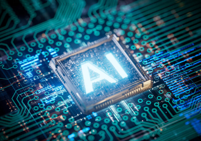 NPU chip AI terpasang pada papan sirkuit, menyoroti arsitektur khusus untuk komputasi neural.