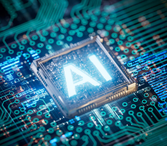 NPU chip AI terpasang pada papan sirkuit, menyoroti arsitektur khusus untuk komputasi neural.